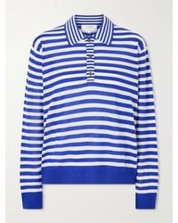 La Ligne - Ben Striped Silk, Wool And Cashmere-Blend Polo Sweater - Lyst