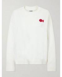 STAUD - Da Adolfo Giada Logo-Embroidered Cotton-Blend Sweater - Lyst