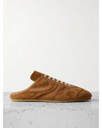 Dries Van Noten - Leather-Trimmed Suede Slip-On Sneakers - Lyst