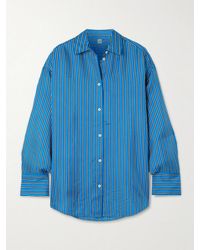 TOTEME - Oversized Striped Silk-Twill Shirt - Lyst