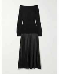 Christopher Esber - Monument Off-The-Shoulder Layered Cashmere And Silk-Satin Maxi Dress - Lyst