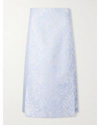 Tory Burch - Metallic Jacquard-Knit Midi Skirt - Lyst
