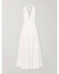 BERNADETTE - Marilyn Organic Cotton-Blend Poplin Halterneck Maxi Dress - Lyst