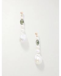 Loren Stewart - Poet 14-Karat, Pearl And Tourmaline Earrings - Lyst