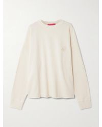 The Elder Statesman - Daily Embroidered Cotton And Cashmere-Blend Sweatshirt - Lyst