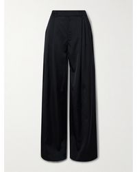LIBEROWE - Annie Hose Mit Weitem Bein Aus Glänzendem Twill Mit Falten - Lyst