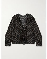 Doen - Hardy Ruffled Pintucked Floral-Print Organic Cotton-Voile Blouse - Lyst