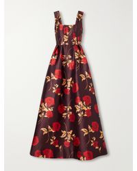 Rebecca Vallance - Melgora Floral-Print Satin-Twill Gown - Lyst