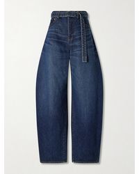 Sacai - Belted High-Rise Wide-Leg Jeans - Lyst