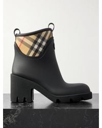 Burberry - Marsh Stamp Checked Nylon-Trimmed Rubber Ankle Boots - Lyst