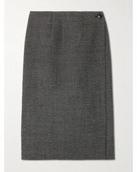 Marie Adam-Leenaerdt - Reversible Houndstooth Tweed And Wool-Twill Midi Wrap Skirt - Lyst