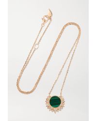 Piaget Sunlight 18-karat Rose Gold, Malachite And Diamond Necklace - Metallic