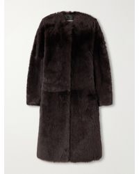 Almala - Gemma Collarless Paneled Shearling Coat - Lyst