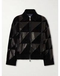 Versace - Paneled Leather Jacket - Lyst