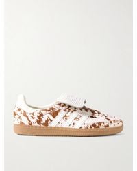 adidas Originals - Samba Lt Leather-Trimmed Cow-Print Pony Hair Sneakers - Lyst
