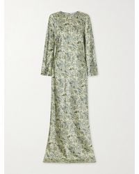 Veronica Beard - Gemma Printed Silk-Blend Satin Maxi Dress - Lyst