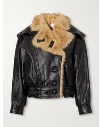Isabel Marant - Valina Double-Breasted Shearling-Trimmed Leather Jacket - Lyst