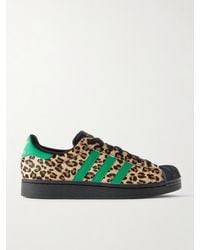 adidas Originals - Superstar Ii Leather-Trimmed Leopard-Print Calf Hair Sneakers - Lyst