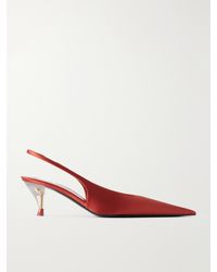 Saint Laurent - Fanny 55 Crepe-Satin Slingback Pumps - Lyst
