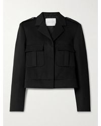 Veronica de Piante - Birdie Cropped Wool-Blend Twill Jacket - Lyst