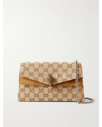 Gucci - Dionysus Leather-Trimmed Canvas-Jacquard Shoulder Bag - Lyst