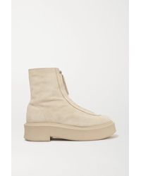 the row textured nubuck platform ankle boots