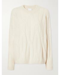 Allude - Cable-Knit Cashmere And Silk-Blend Sweater - Lyst