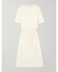 Lemaire - Midikleid Aus Baumwoll-Jersey Mit Bindegürtel - Lyst