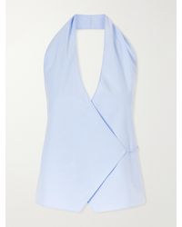 St. Agni - Organic Cotton-Poplin Wrap Top - Lyst