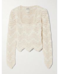 Escvdo - Brisa Scalloped Crocheted Alpaca Top - Lyst