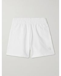 Anine Bing - Kam Embroidered Cotton-Jersey Shorts - Lyst