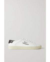 Saint Laurent - Court Classic Sl/06 Logo-Embroidered Leather Sneakers - Lyst