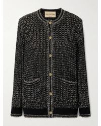 Valentino Garavani - Sequin-Embellished Metallic Cotton-Blend Cardigan - Lyst