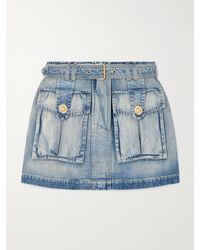 Balmain - Mini-Jupe En Jean À Ceinture - Lyst