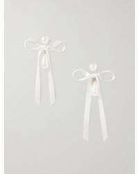 Jennifer Behr - Sylvie-Plated, Faux Pearl And Silk Earrings - Lyst