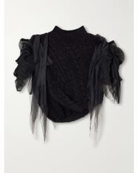 PAULINE DUJANCOURT - Francisca Tulle-Trimmed Mohair-Blend Sweater - Lyst