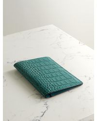 Smythson - Mara Croc-Effect Leather Passport Holder - Lyst