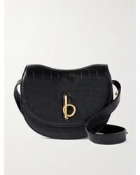 Burberry - Schultertasche Aus Leder Mit Krokodileffekt - Lyst