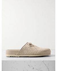 Gucci - Chaussons De Ville En Daim Gaufré À Finitions En Cuir Et À Mors De Cheval Sol - Lyst