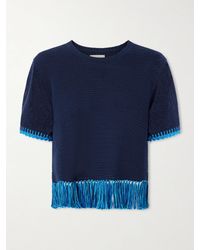 Escvdo - Amada Oberteil Aus Gehäkelter Baumwolle Mit Fransen - Lyst