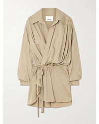 Isabel Marant - Keren Belted Gathered Modal-Blend Wrap Blouse - Lyst