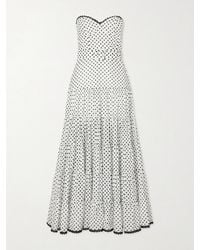 Charo Ruiz - Jimena Belted Tiered Polka-Dot Cotton-Blend Voile Maxi Dress - Lyst