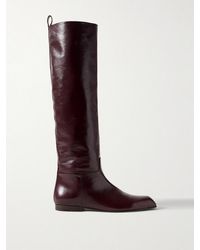 KHAITE - Colt Glossed-Leather Knee Boots - Lyst