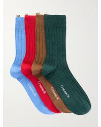 Comme Si - The Cashmere Set Of Four Ribbed Cashmere-Blend Socks - Lyst