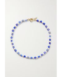 Eliou Corinna Kette Mit Perlen, Zierperlen Und Goldfarbenen Details - Blau