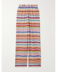 Missoni - Mare Striped Metallic Crochet-Knit Wide-Leg Pants - Lyst