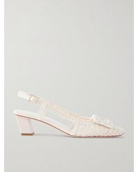 Roger Vivier - Belle Vivier 45 Leather-Trimmed Crochet Pumps - Lyst