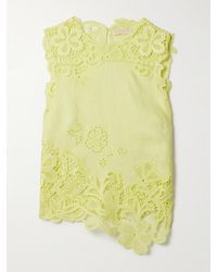 Ulla Johnson - Marlis Guipure Lace-Paneled Linen Top - Lyst