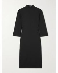 Calvin Klein - Addison Midikleid Aus Einer Woll-Seidenmischung Mit Stehkragen - Lyst