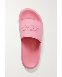 Alexander McQueen Rubber Slide Sandal With Embossed Logo in Fuchsia ...
